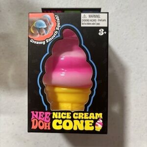 Nee Doh Nice Cream Cone Squishy Toy - Pink & Yellow